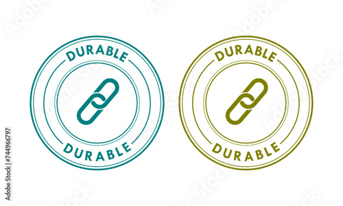 Durable badge design template illustration. Suitable for label product