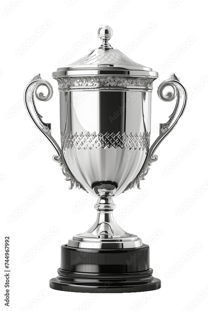 Silver trophy on a transparent background. Winner cup gold sign. Hyperrealistic Highly Detailed Silver trophy on a transparent background. Winner cup gold sign. Hyperrealistic Highly Detailed