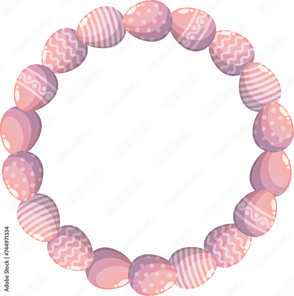 Easter wreath with flowers and eggs for greeting card Easter wreath with flowers and eggs for greeting card