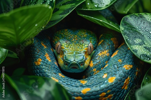 A serpent slithering through the tempting greenery