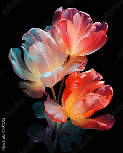 the beauty of tulips with a pattern that exudes soft realism