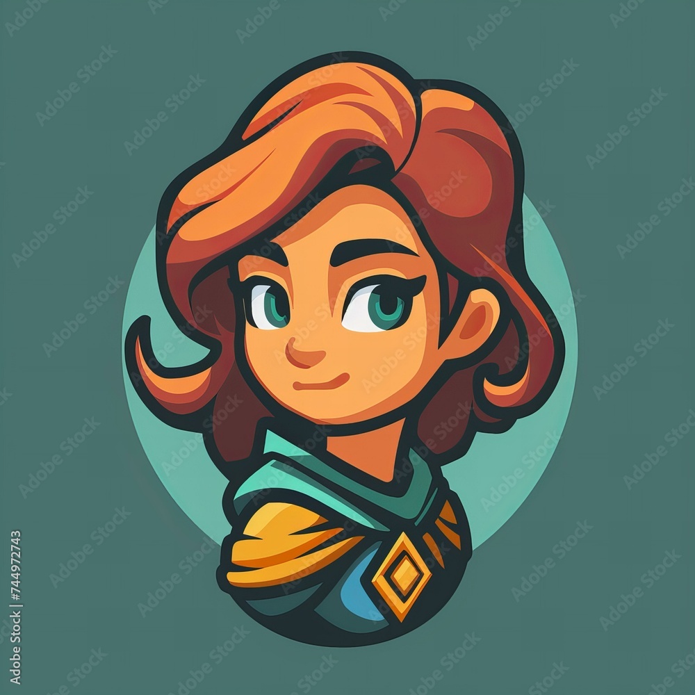 Flat vector logo of a game character Flat vector logo of a game character