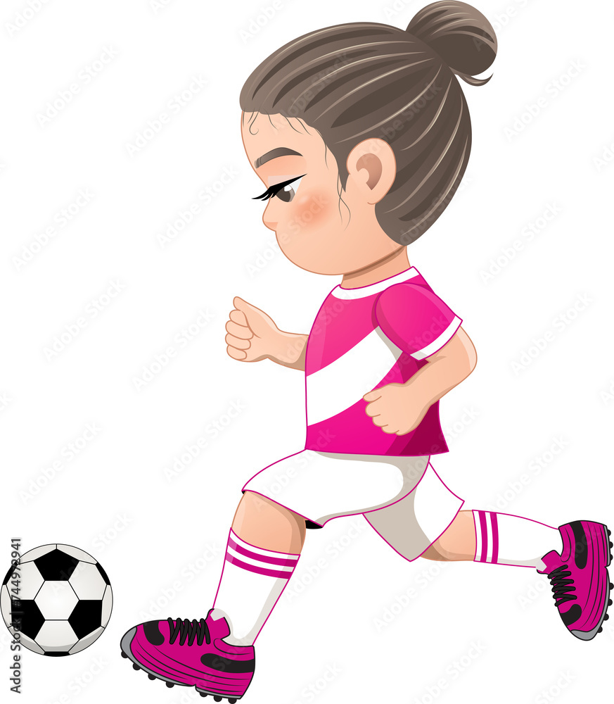 Soccer player girl international uniform