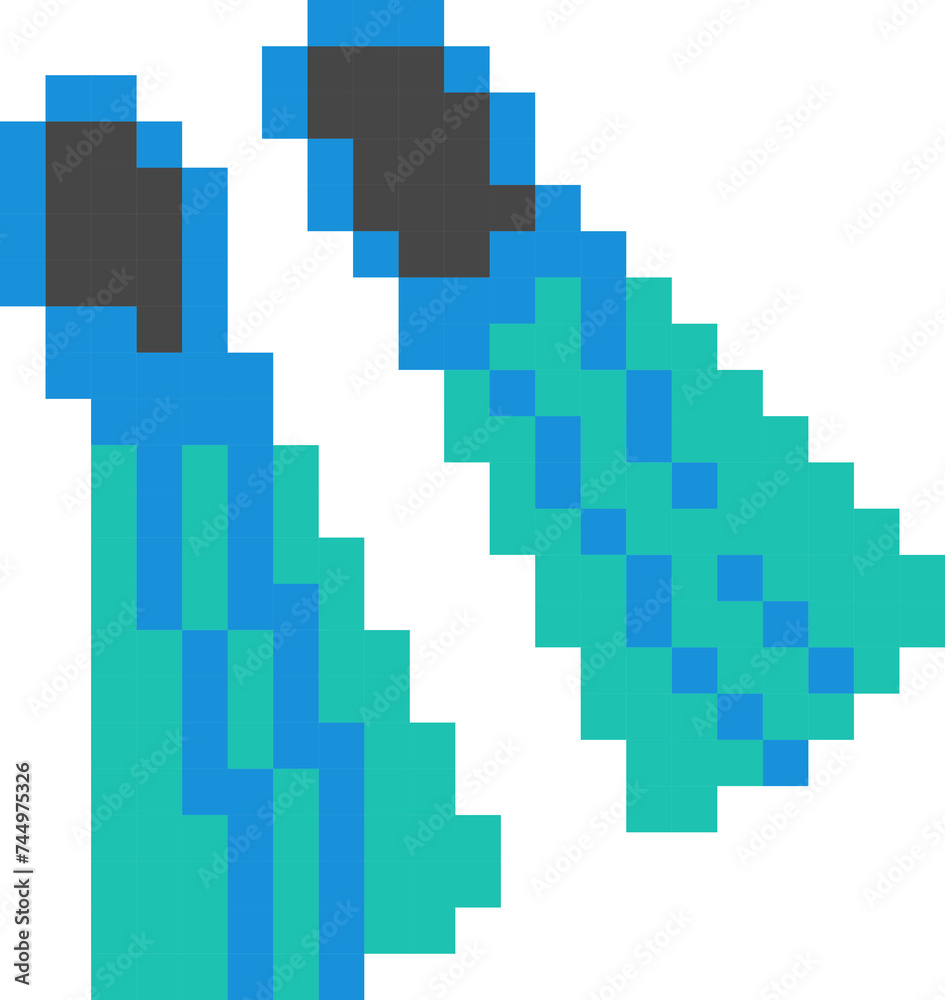 Fins cartoon icon in pixel style