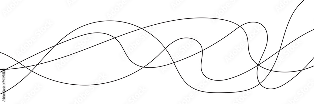 Thin line wavy background. Abstract black lines wave curve motion on white background vector Thin line wavy background. Abstract black lines wave curve motion on white background vector