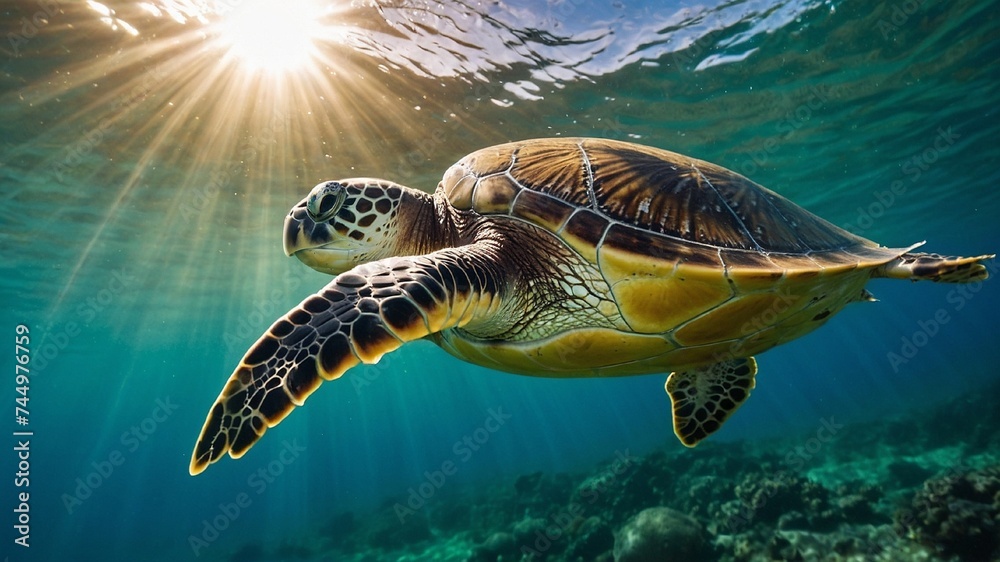 Obraz premium green sea turtle