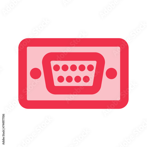 vga port outline fill icon