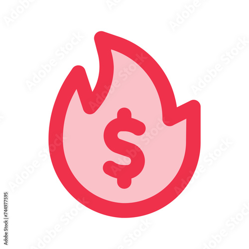 burning outline fill icon