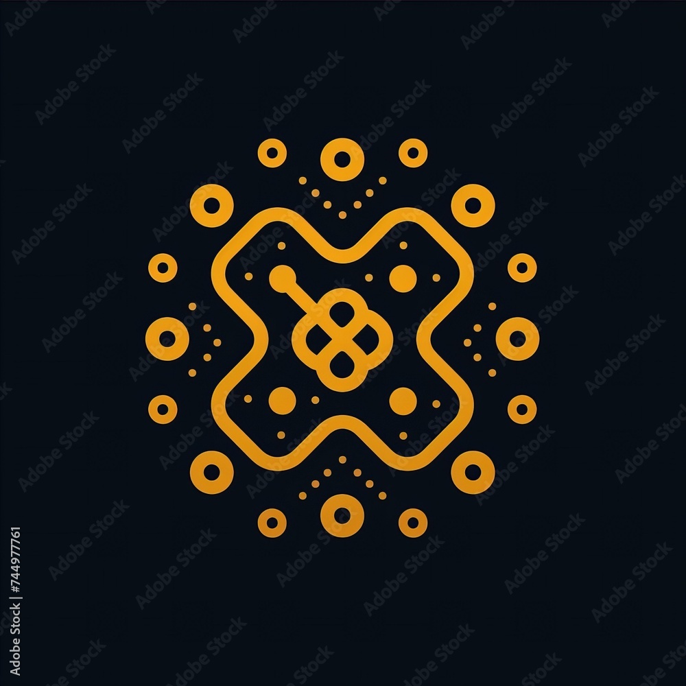 Obraz premium Flat vector logo of a blockchain network