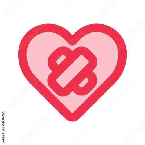 wounded heart outline fill icon