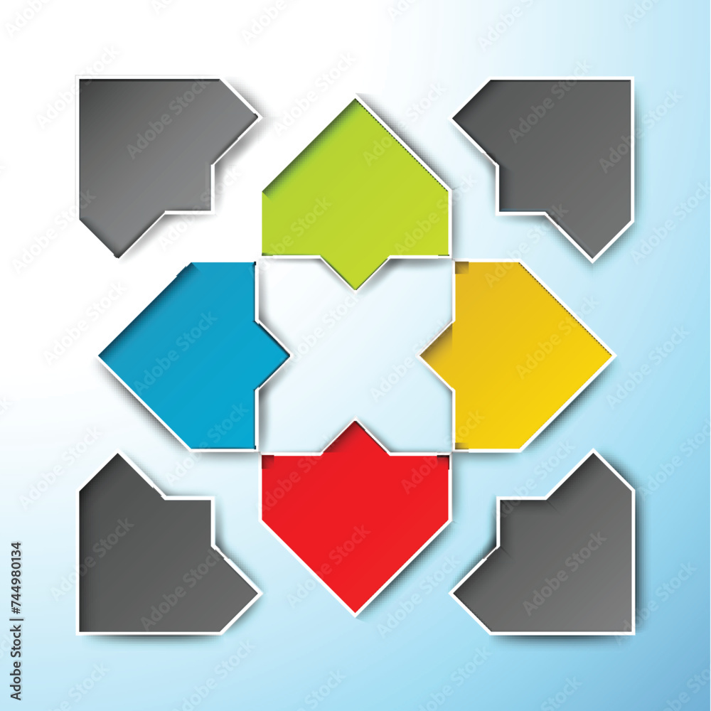 Abstract round infographic with consecutive elements background Abstract round infographic with consecutive elements background