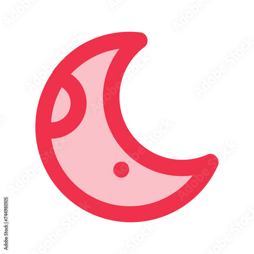 crescent moon outline fill icon