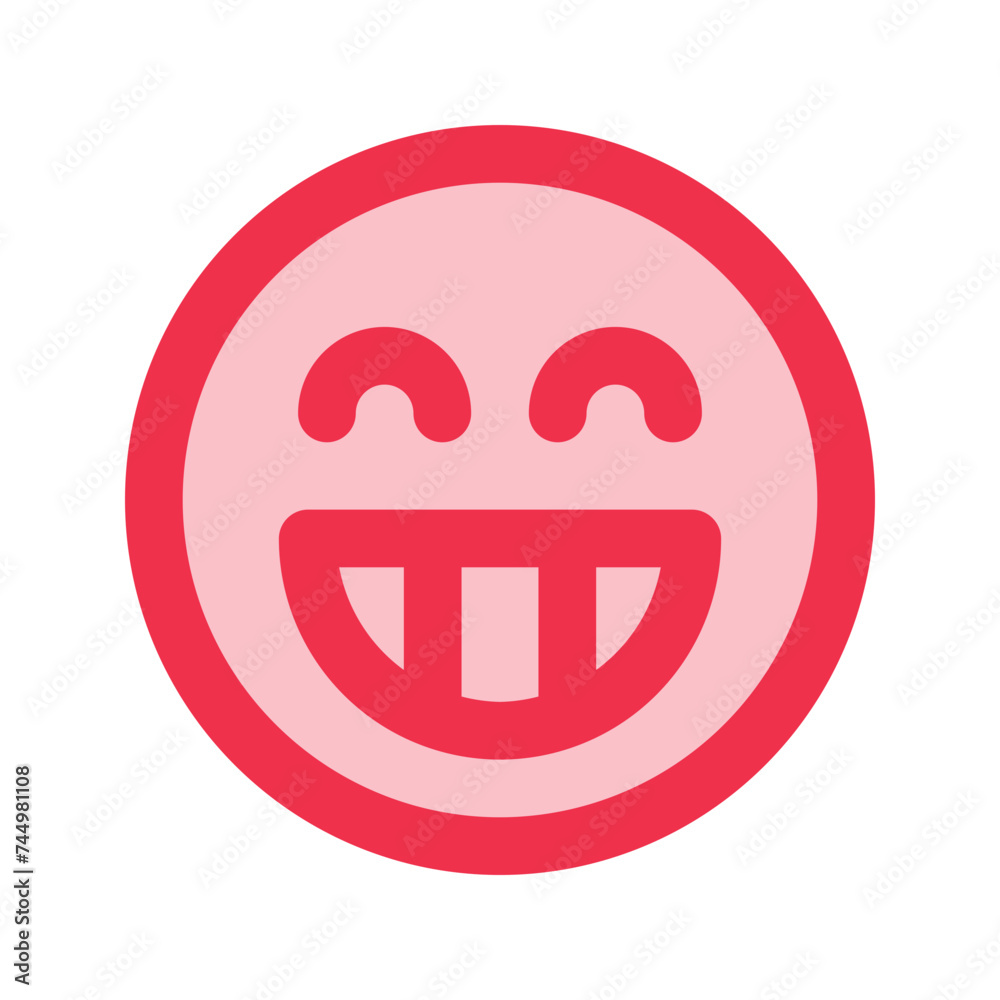 grinning outline fill icon