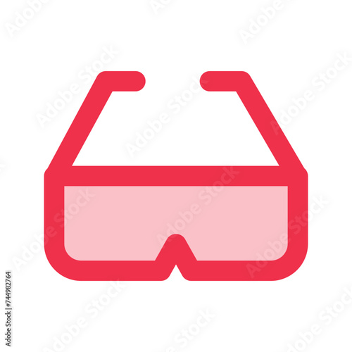3d glasses outline fill icon