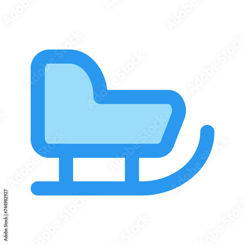 sledding outline fill icon