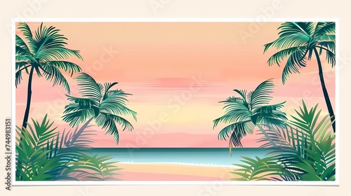 a postcard for a beach holiday  an advertising brochure of a seaside resort  summer  sun  sea  ocean