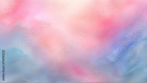 Watercolor blurred colored abstract background. Smooth transitions of iridescent colors. Gradient light blue and peach pink backdrop.