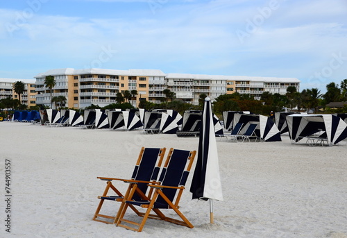 Beach Chairs at the Gulf of Mexico in St Pete Beach, Florida photo