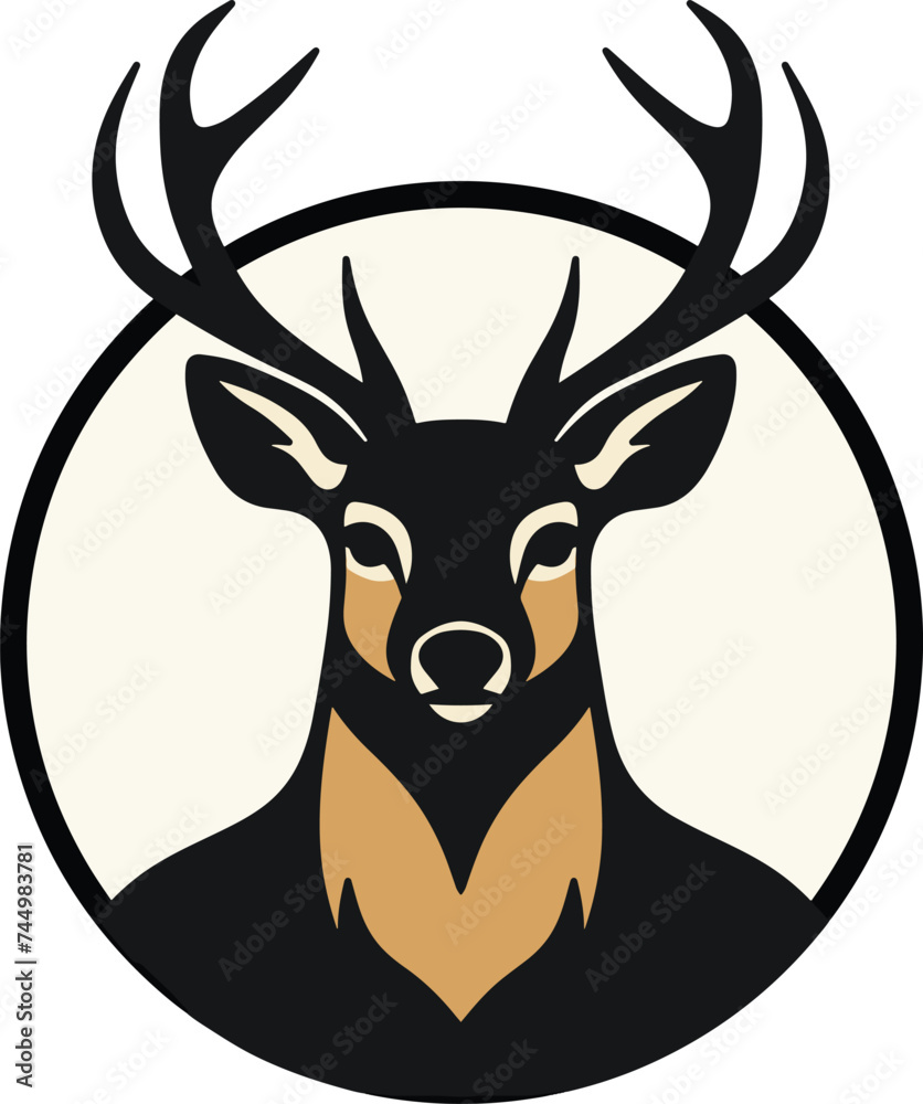 Naklejka premium Deer logo design