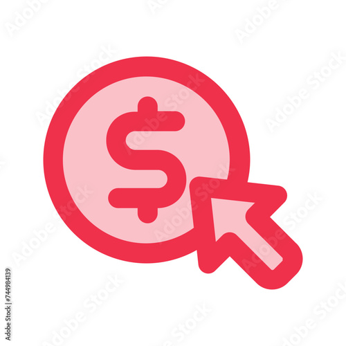 pay per click outline fill icon