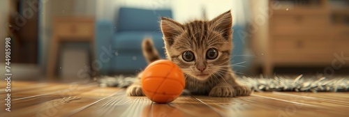 Adorable kitten in modern 3D animation style photo
