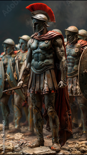 9:16 the commanding presence of General as he leads a phalanx of Spartan warriors at the forefront of a critical battle.
