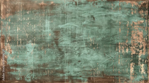 Ink Abstract Green and Chocolate Brown Wall Painting