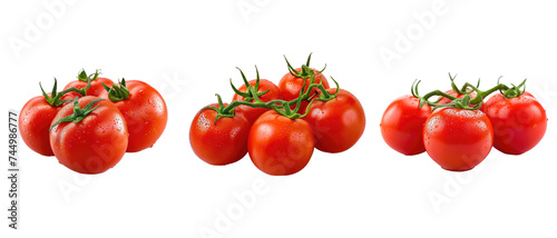 Ripe Fresh Organic Tomatoes Isolated on Transparent Background