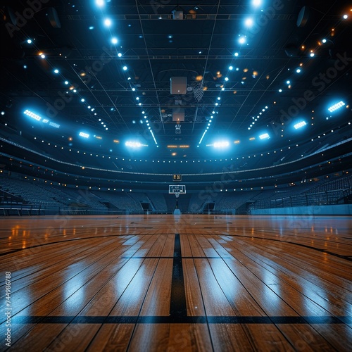 Cinematic View of a Empty Basketball Stadium © FantasyDreamArt