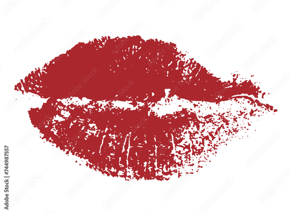 Lips, red lipstick kiss. Vector illustration Lips, red lipstick kiss. Vector illustration