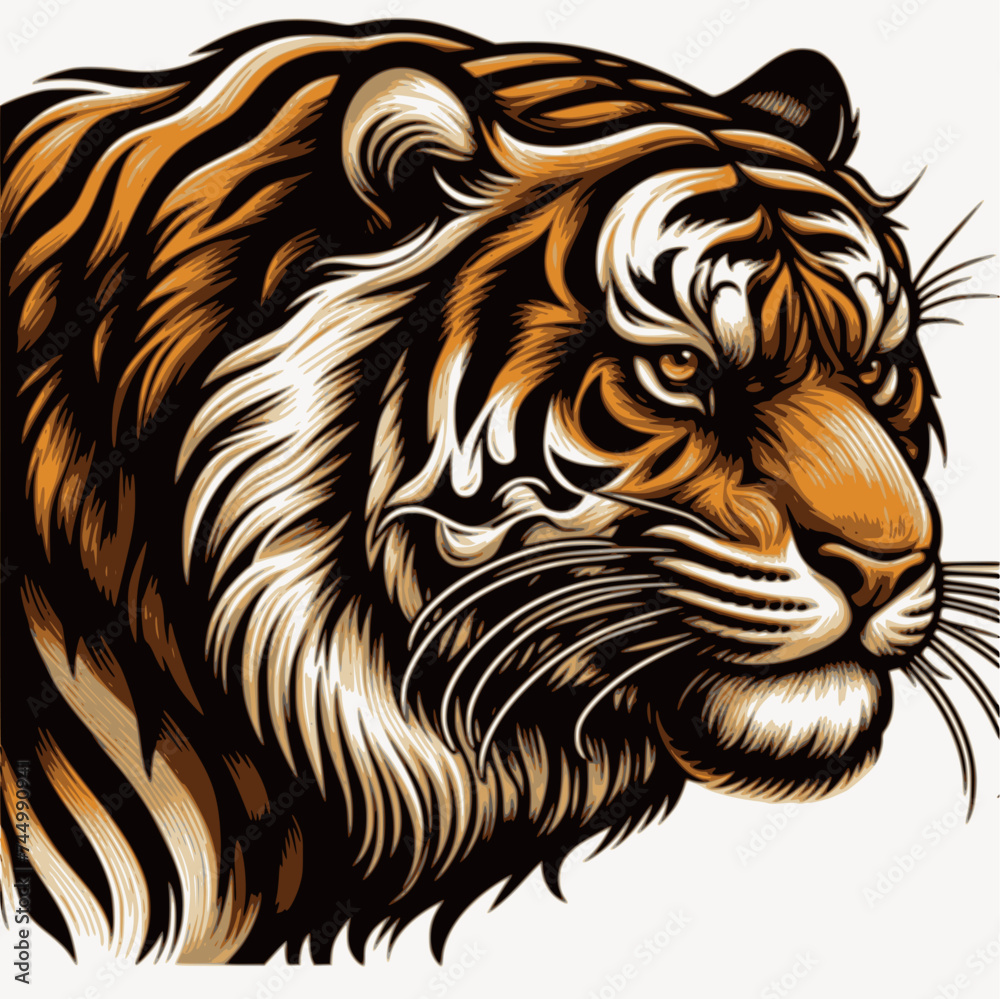tiger head isolated on white tiger head isolated on white