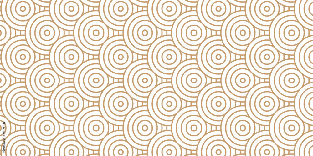 	
Minimal diamond geometric waves pattern and abstract circle wave line. Brown seamless tile stripe geomatics overlapping create retro square line backdrop pattern background. Overlapping Pattern.