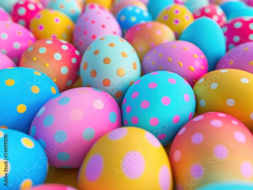 Vibrant Easter eggs backdrop, radiating cleanliness and brightness