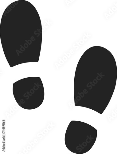 Isolated pictogram sign of shoe print, step foot imprint, walk, sport, trekking, run symbol
