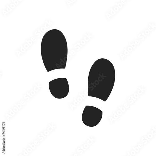 Isolated pictogram sign of shoe print, step foot imprint, walk, sport, trekking, run symbol