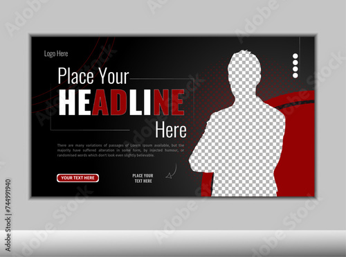 Corporate YouTube Thumbnail Design And Social Media Banner With Vector Element.