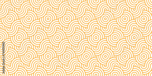  Minimal diamond geometric waves pattern and abstract circle wave line. Brown seamless tile stripe geomatics overlapping create retro square line backdrop pattern background. Overlapping Pattern.