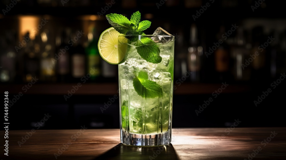 Tasty mojito cocktail, alcohol drinks. Cocktail bar. Tasty mojito cocktail, alcohol drinks. Cocktail bar.