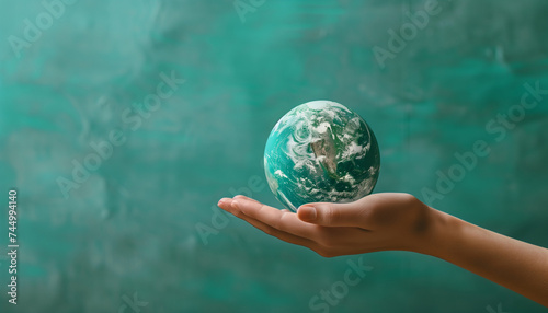 earth globe in hand