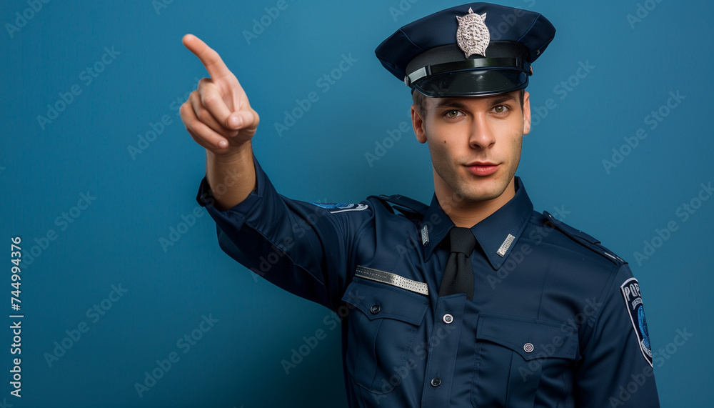 policeman pointing a finger policeman pointing a finger