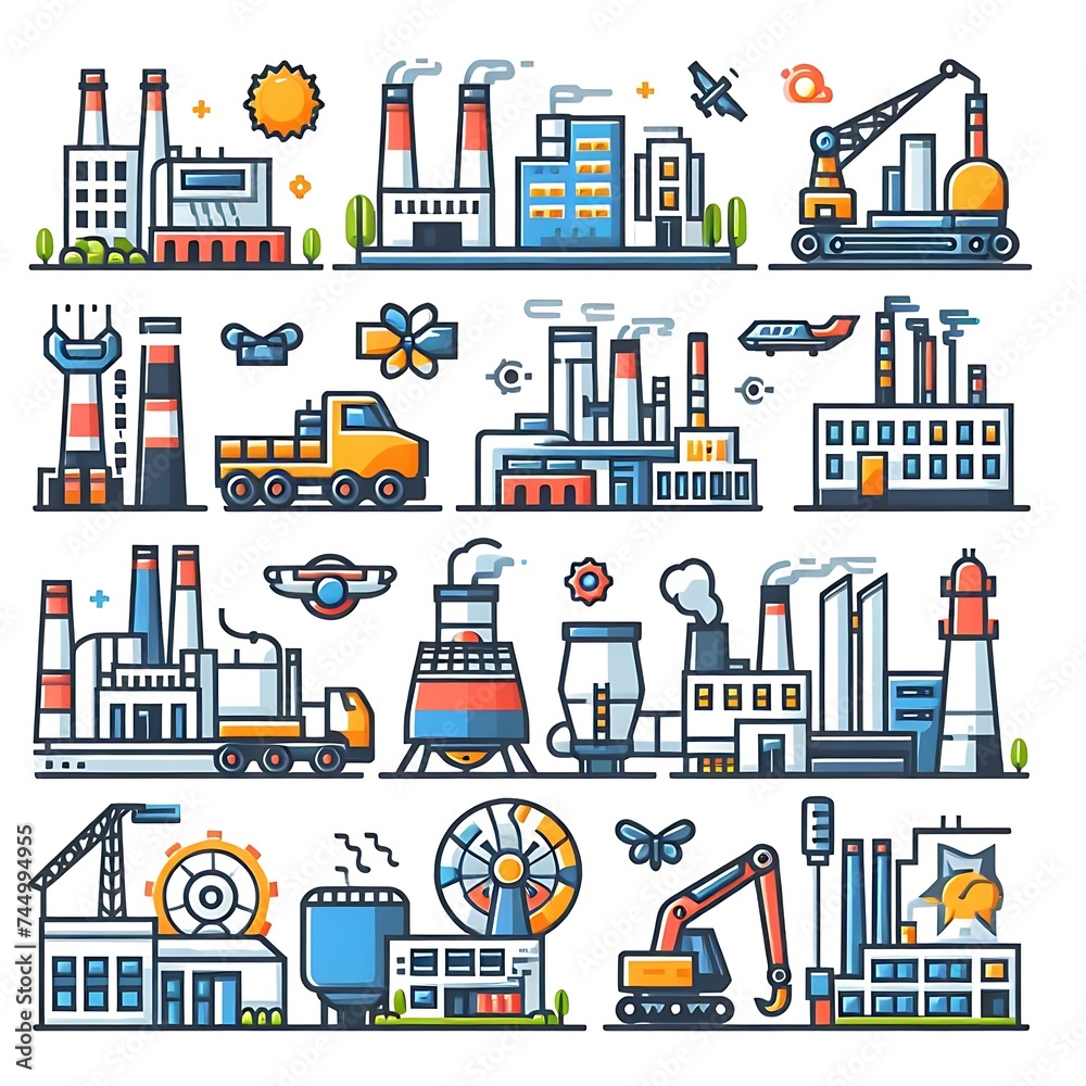 Industry, industrial revolution, technology, 4IR vector illustration