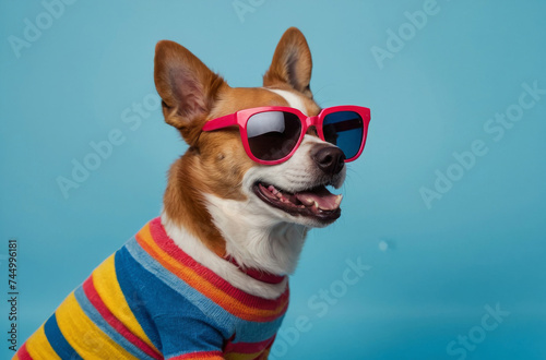funny dog wearing sunglasses