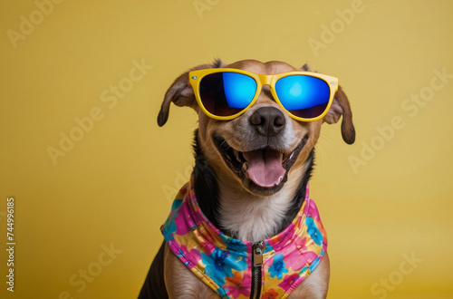 funny dog wearing sunglasses