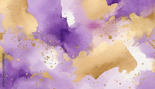 Purple and Gold  watercolor background
