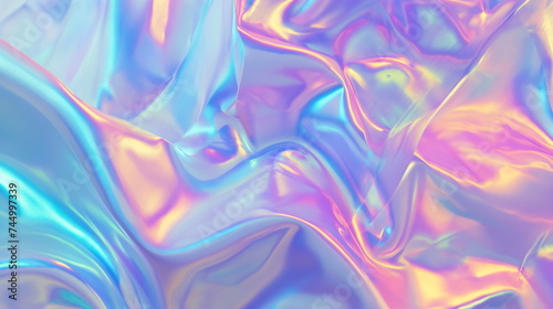 Iridescent background. Holographic iridescent surface pastel. Hologram Backdrop. Trendy creative gradient
