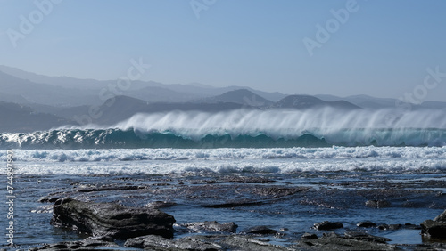 Rock formation, waves and ocean view in Las Palmas, Canary islands, Spain