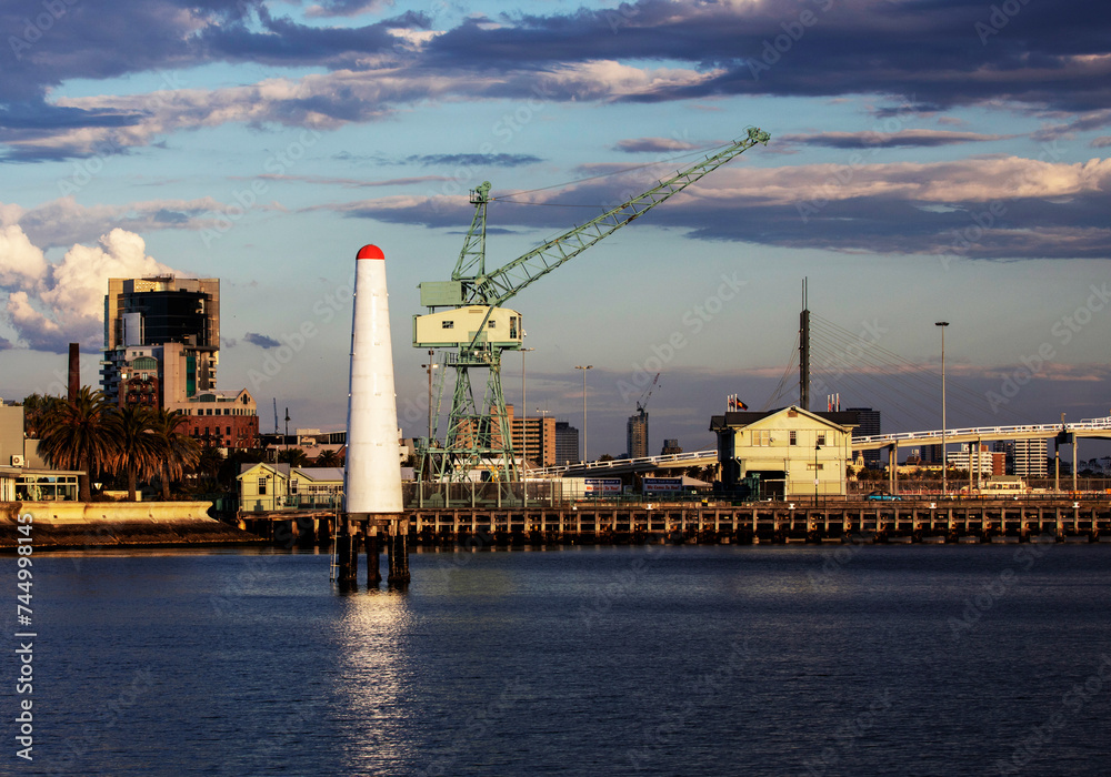 Princess pier lighthouse at the harbour during the summer Princess pier lighthouse at the harbour during the summer