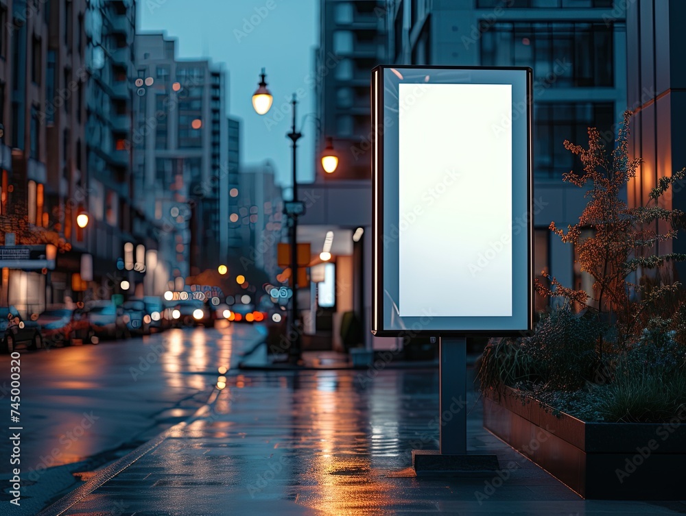 Urban Skyline Billboard Mockup,Metropolitan Billboard Display Urban Skyline Billboard Mockup,Metropolitan Billboard Display