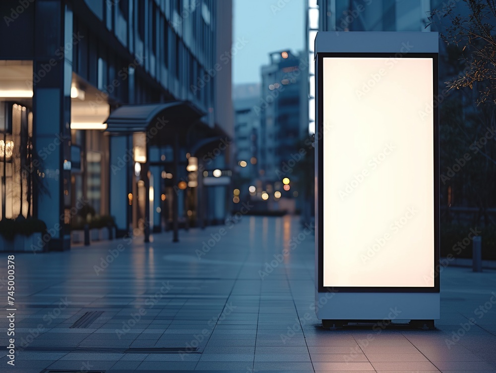 Urban Skyline Billboard Mockup,Metropolitan Billboard Display