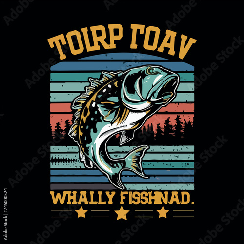 Fishing T shirt design for men and women vector art